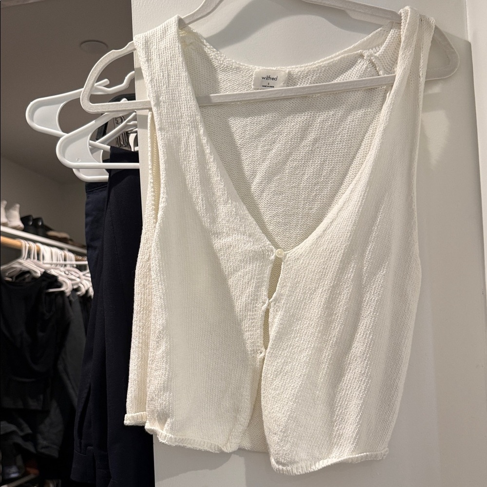 Aritzia White Knit Tank Top